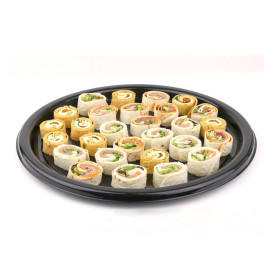 Bandeja Reutilizable rPET Redonda Negra 30cm (10 Uds)