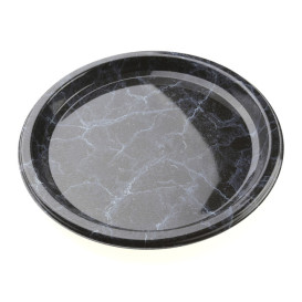 Plato Reutilizable PET Redondo Mármol 23 cm (250 Uds)