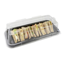 Tapa de Plástico rPET para Bandeja de 35x16x8cm (5 Uds)