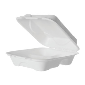 Envase MenuBox Caña Azúcar 3C Blanco 20x20x7,5cm (200 Uds)