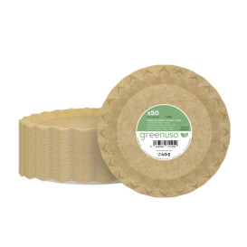 Plato de Cartón Kraft "Flower" Ø23cm 245g/m² (50 Uds)