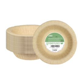 Plato Hondo de Cartón Antigrasa Kraft Ø19cm 245g/m² (50 Uds)