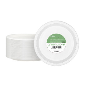 Plato de Cartón Redondo Antigrasa Blanco Ø22cm 220g/m² (400 Uds)