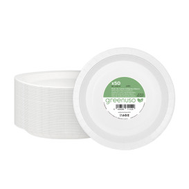 Plato de Cartón Redondo Antigrasa Blanco Ø18cm 250g/m² (50 Uds)