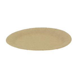 Plato de Cartón Redondo “Radial” Kraft Ø18cm 200gr/m² (650 Uds)