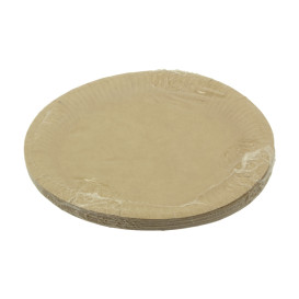 Plato de Cartón Redondo “Radial” Kraft Ø18cm 200gr/m² (50 Uds)