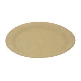 Plato de Cartón Redondo “Radial” Kraft Ø23cm 200gr/m² (50 Uds)