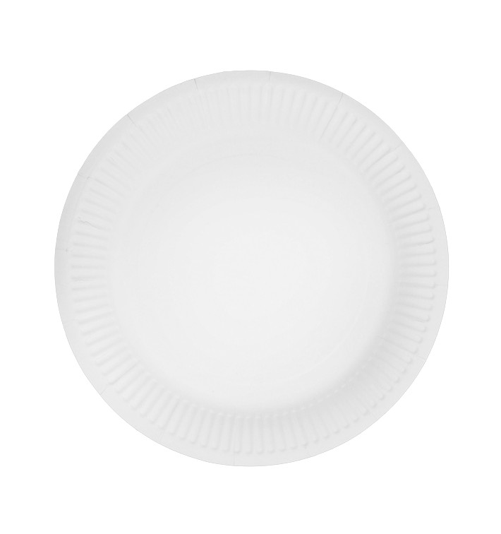 Plato de Cartón Redondo “Radial” Blanco Ø18cm 200gr/m² (650 Uds)