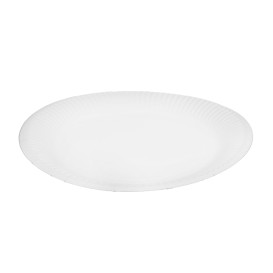 Plato de Cartón Redondo “Radial” Blanco Ø18cm 200gr/m² (650 Uds)