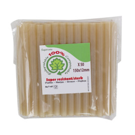 Pajita Eco Recta de Caña de Azúcar Ø1,2cm 15cm (50 Uds)