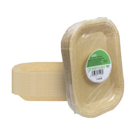 Bandeja de Cartón Antigrasa Kraft 15x23cm 245g/m² (50 Uds)