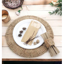 Set Cubiertos Madera Tenedor, Cuchillo, Cuchara y Servilleta (50 Uds)