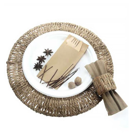 Set Cubiertos Madera Tenedor, Cuchillo y Servilleta (50 Uds)