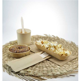 Set Cubiertos Madera Tenedor, Cuchillo y Servilleta (50 Uds)