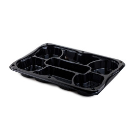 Bandeja Reutilizable rPET 7C con Tapa 35x24cm (25 Uds)