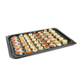 Bandeja Reutilizable rPET Tapa Negro 55x37cm (25 Uds)