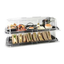 Tapa de Plástico rPET para Bandeja de 35x16x8cm (5 Uds)