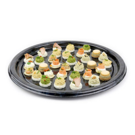 Bandeja Reutilizable rPET Redonda Marmol 30cm (5 Uds)