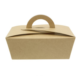 Caja "Doggy Bag" Kraft con Asa 12x9x5cm 750ml (350 Uds)