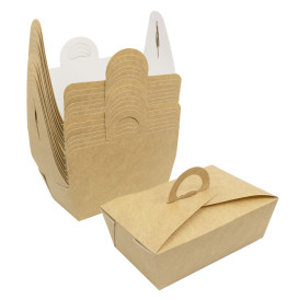 Caja "Doggy Bag" Kraft con Asa 16x9,5x6cm 1000ml (25 Uds)