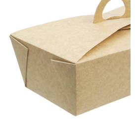 Caja "Doggy Bag" Kraft con Asa 20x10x7cm 1500ml (140 Uds)