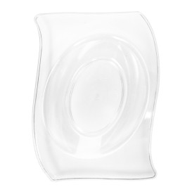Plato Degustación Reutilizable "Flat" Transparente 8x6,6cm (50 Uds)