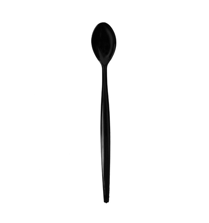 Cuchara de PS para Helados Negra 21cm (100 Uds)