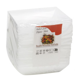 Bandeja Reutilizable Degustación PP Cuadrada 6x6cm 35ml (200 Uds)