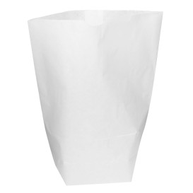 Bolsa de Papel Cilíndrica con Base Hexagonal Blanco 17x22cm (50 Uds)