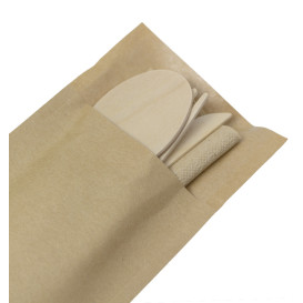 Set Cubiertos Madera Tenedor, Cuchillo, Cuchara y Servilleta (1.200 Uds)