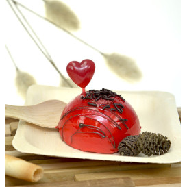 Pipeta de Plástico de Corazón para Catering 5,5cm (100 Uds)