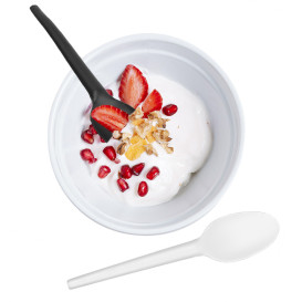 Cuchara Compostable Reutilizable CPLA Blanco 16,5cm (100 Uds)