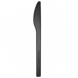 Cuchillo Compostable Reutilizable CPLA Negro 17cm (25 Uds)