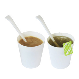 Agitador de Café Reutilizable CPLA Blanco 13cm (100 Uds)