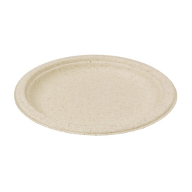 Plato de Pulpa de Trigo Natural Ø18cm (50 Uds)