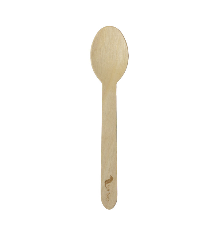 Cuchara de Madera “Soft” 16cm (100 Uds)
