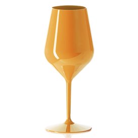 Copa Reutilizable Durable Tritán Naranja para Vino 470ml (1 Ud)