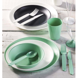 Tenedor Reutilizable Durable PP Mineral Verde 18,5cm (180 Uds)