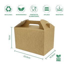 Caja de Menú Kraft 225x145x150mm (150 Uds)