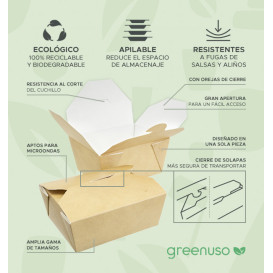 Caja Americana Kraft 13x8,5x6cm 700ml (360 Uds)