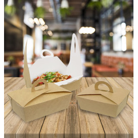 Caja "Doggy Bag" Kraft con Asa 20x10x7cm 1500ml (140 Uds)