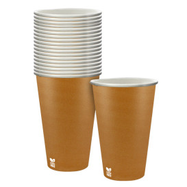 Vaso Cartón Plastic Free 12 Oz/360ml "Caramelo" Ø8cm (1.000 Uds)