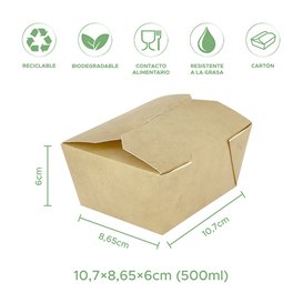 Caja Americana Kraft 10,7x8,65x6cm 500ml (50 Uds)