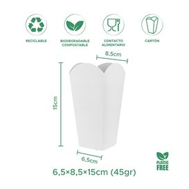 Caja Palomitas Pequeña Blanca 45gr 6,5x8,5x15cm (700 Uds)