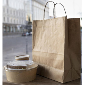 Bolsa Papel Kraft con Asas 100g/m² 35+18x34cm (25 Uds)