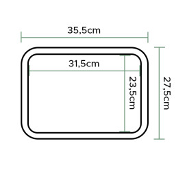 Bandeja PP Fast Food Roja 27,5x35,5cm (1 Ud)