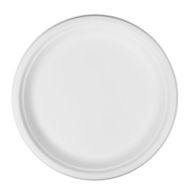 Plato Caña de Azúcar Blanco Ø26cm (400 Uds)