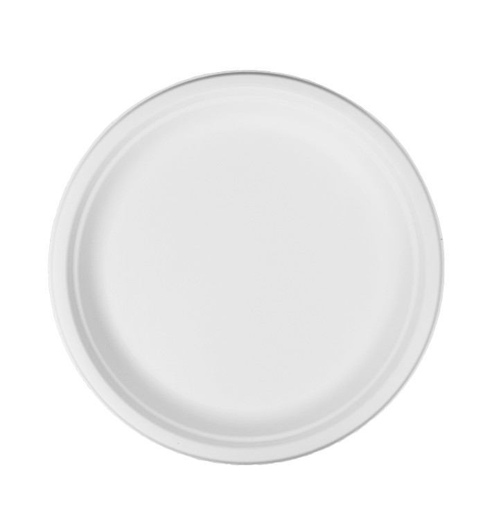 Plato Caña de Azúcar Blanco Ø26cm (50 Uds)