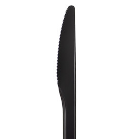 Cuchillo Compostable Reutilizable CPLA Negro 17cm (25 Uds)