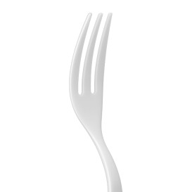 Tenedor Compostable Reutilizable CPLA Blanco 10cm (100 Uds)